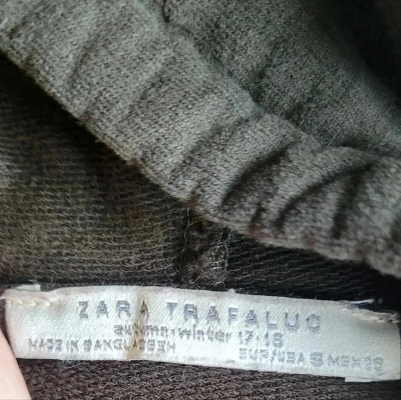 ZARA Trafaluc 3/4 length sleeve hooded pullover lightweight sweater Brown size s - Picture 7 of 7